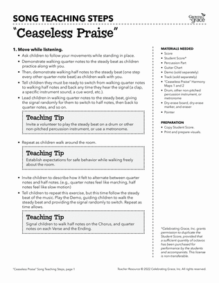 Ceaseless Praise (You Are Holy) Unison/opt. 2-Part Teacher Resource (Digital)