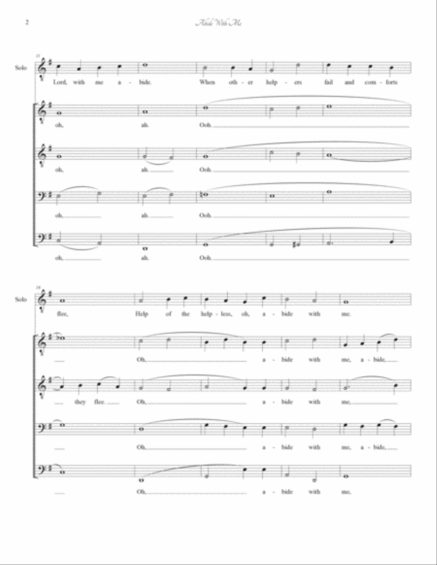 Abide With Me TTBB plus SOLO a cappella TTBB scores gallery preview page 2