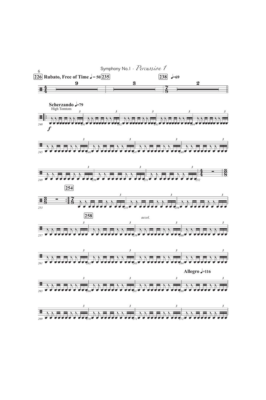 Symphony No. 1 (1st Percussion) Percussion scores gallery preview page 6