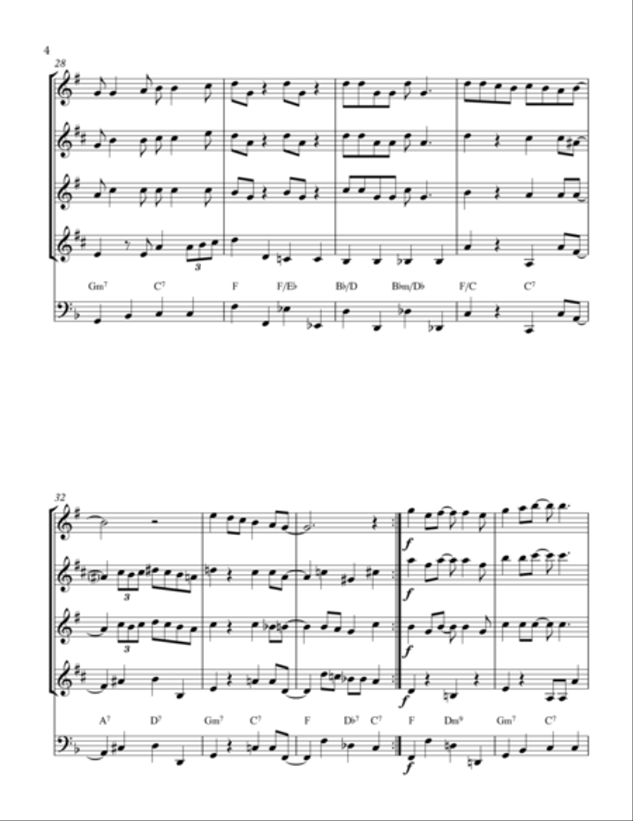 Let's Call the Whole Thing Off (SATB Sax Quartet) Saxophone Quartet scores gallery preview page 4