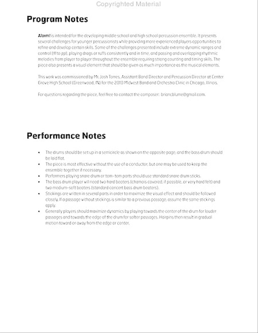 Alarm! Percussion Ensemble scores gallery preview page 3