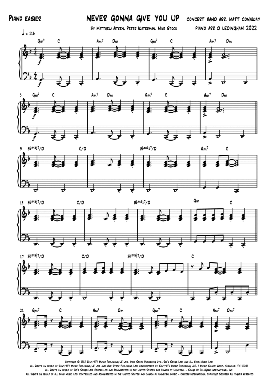 Rick deals astley piano