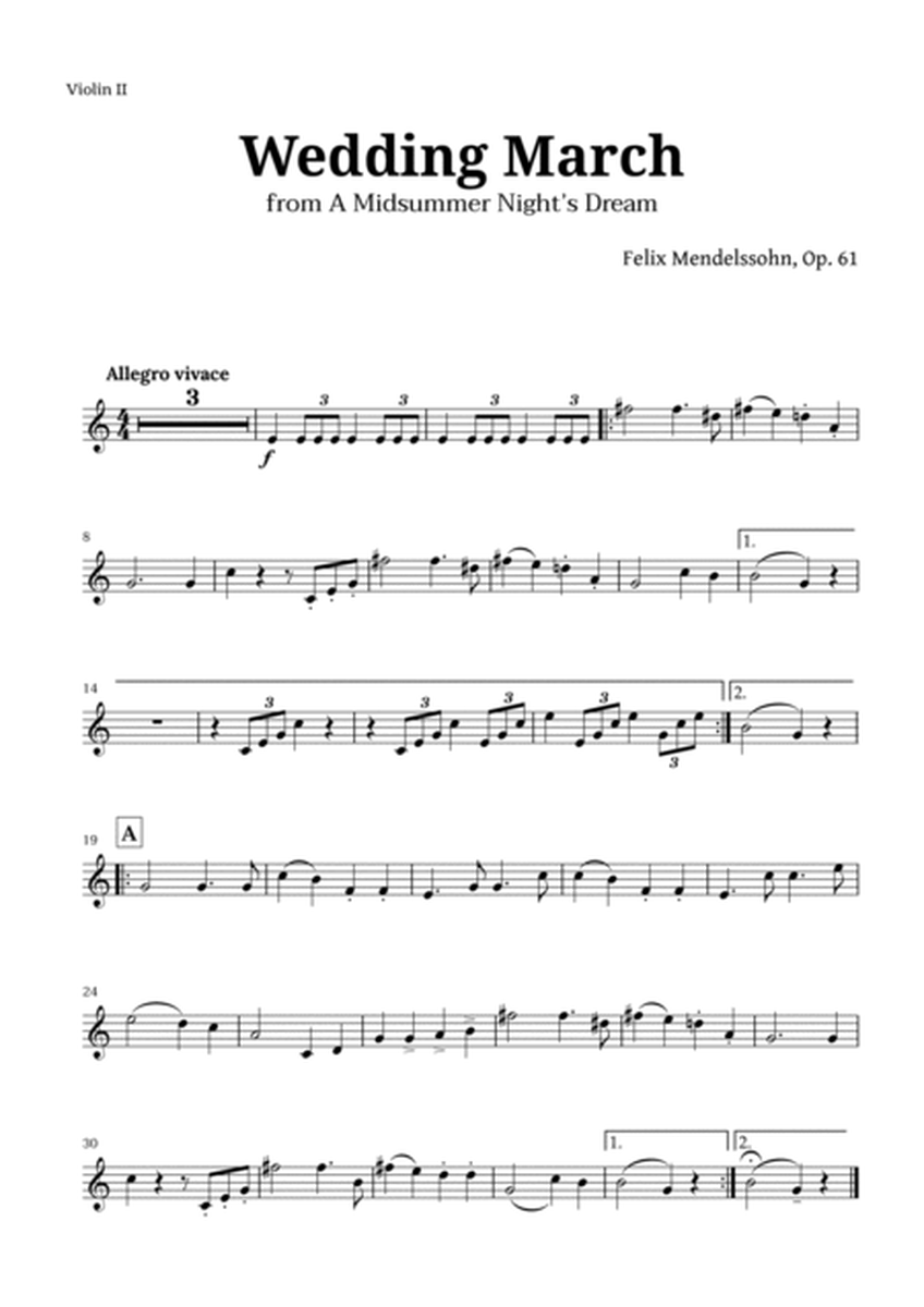 Wedding March by Mendelssohn for String Quintet image number null
