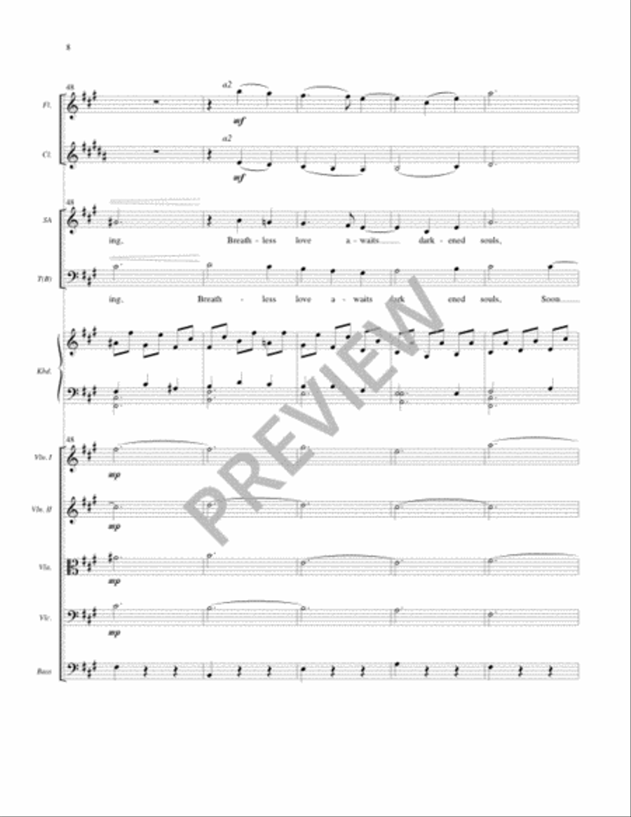 Night of Silence - Full Score and Parts Clarinet scores gallery preview page 8