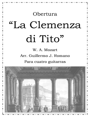 Book cover for La clemenza di tito (overture) - W. A. Mozart - for guitar quartet