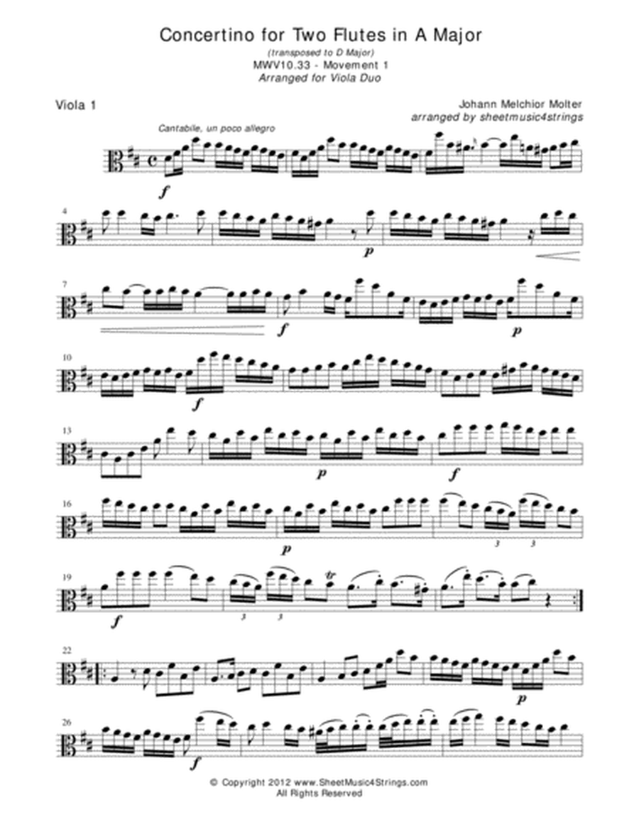 Molter, J. - Concertino (Mvt. 1) for Two Violas image number null