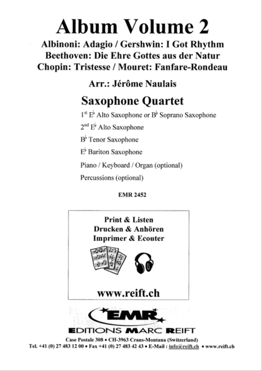 Album Volume 2 Saxophone Ensemble scores gallery preview page 2