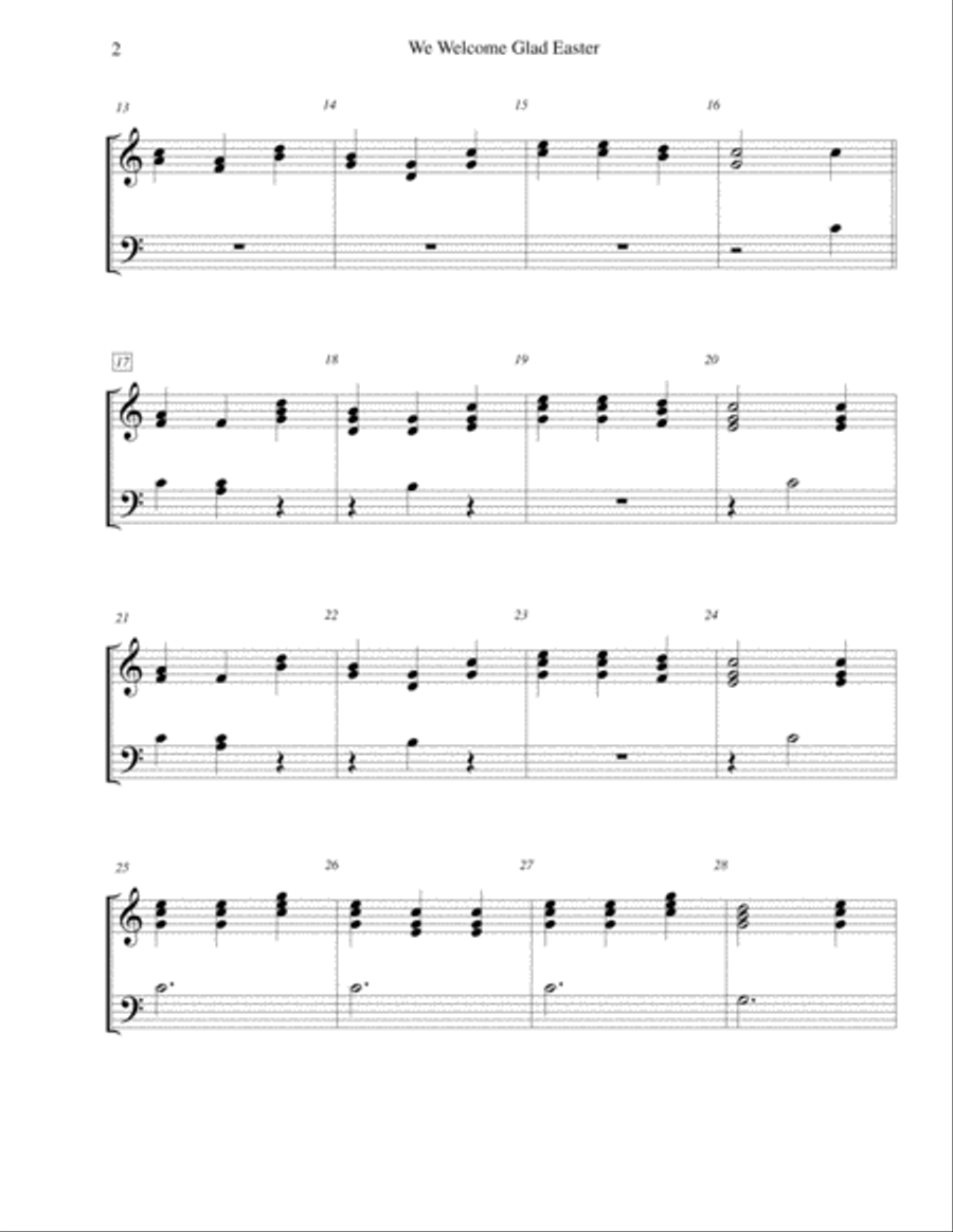 We Welcome Glad Easter - for 2-octave handbell choir 2-Octaves scores gallery preview page 2