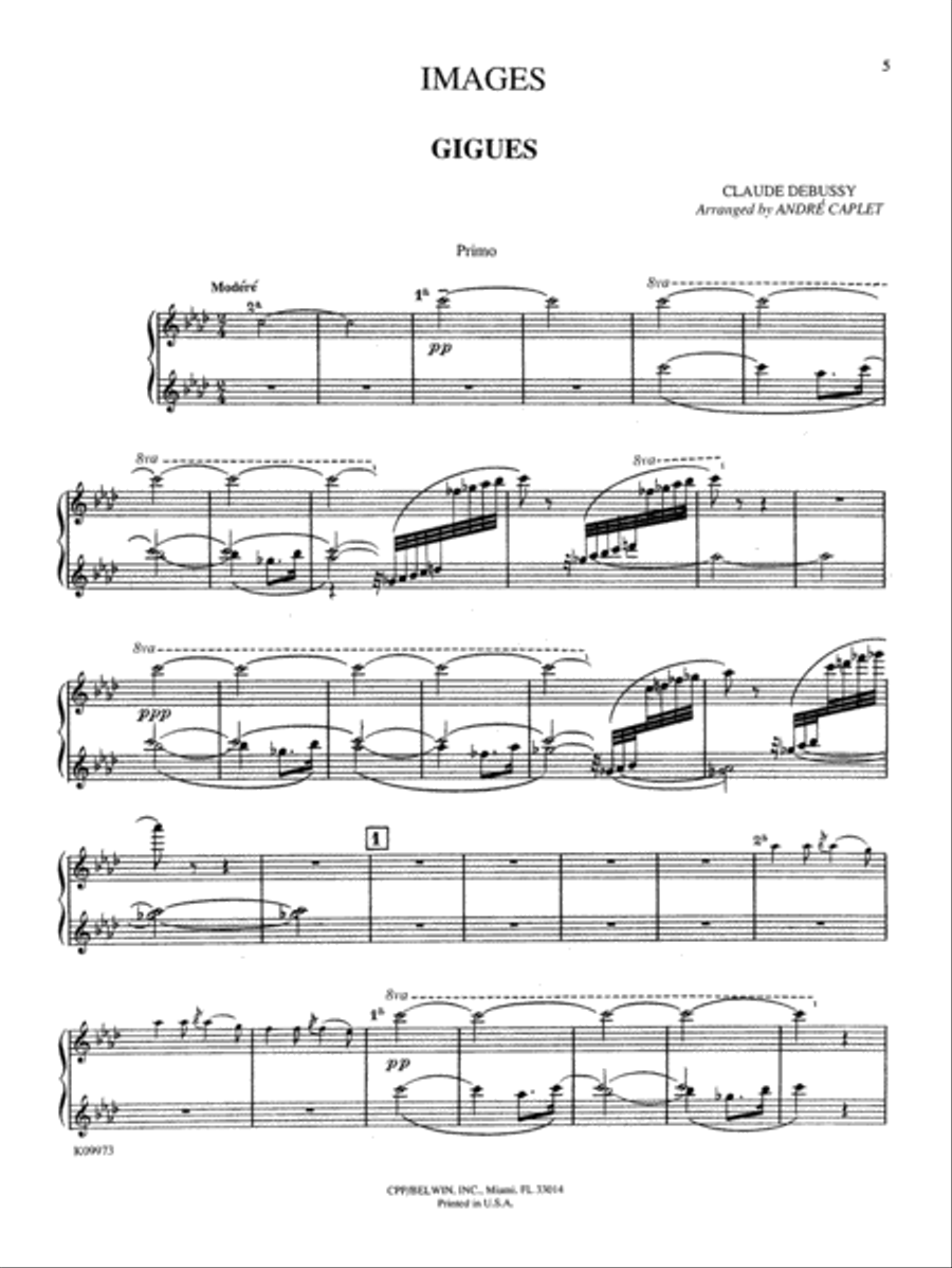 Debussy: Images (Volume I) (Transcr. Caplet) Piano Duet scores gallery preview page 2