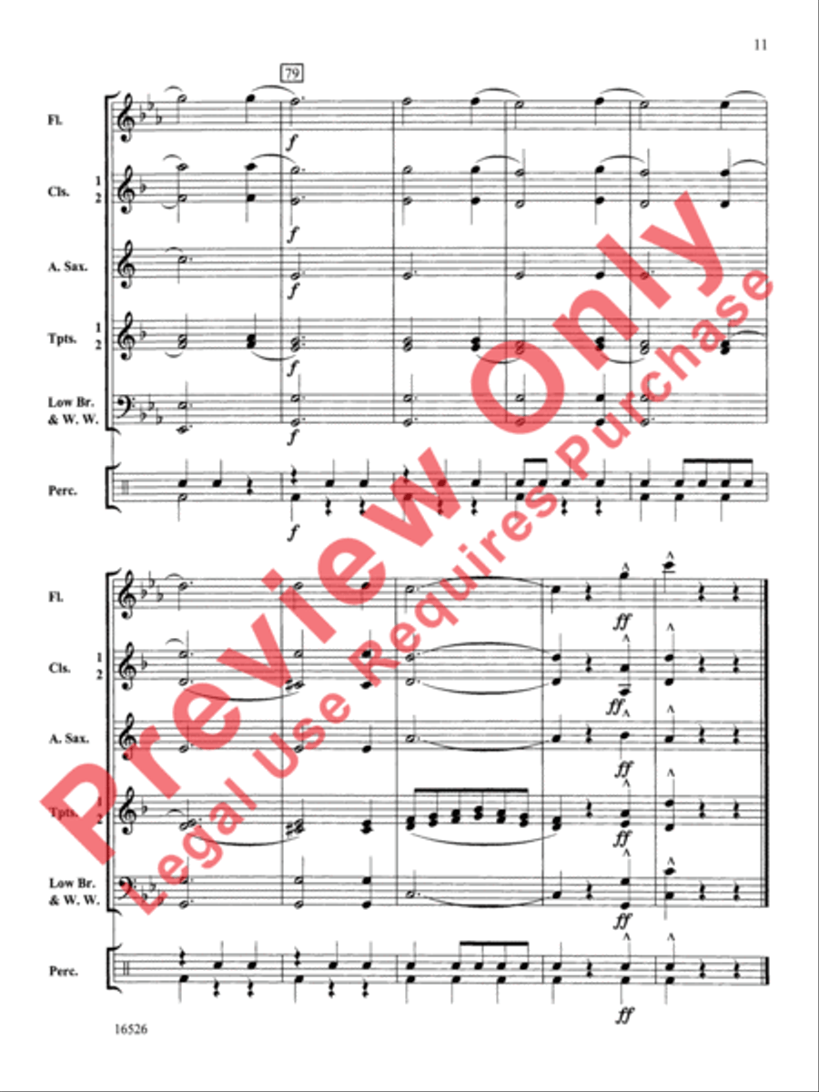 Theme from The Moldau Concert Band scores gallery preview page 12