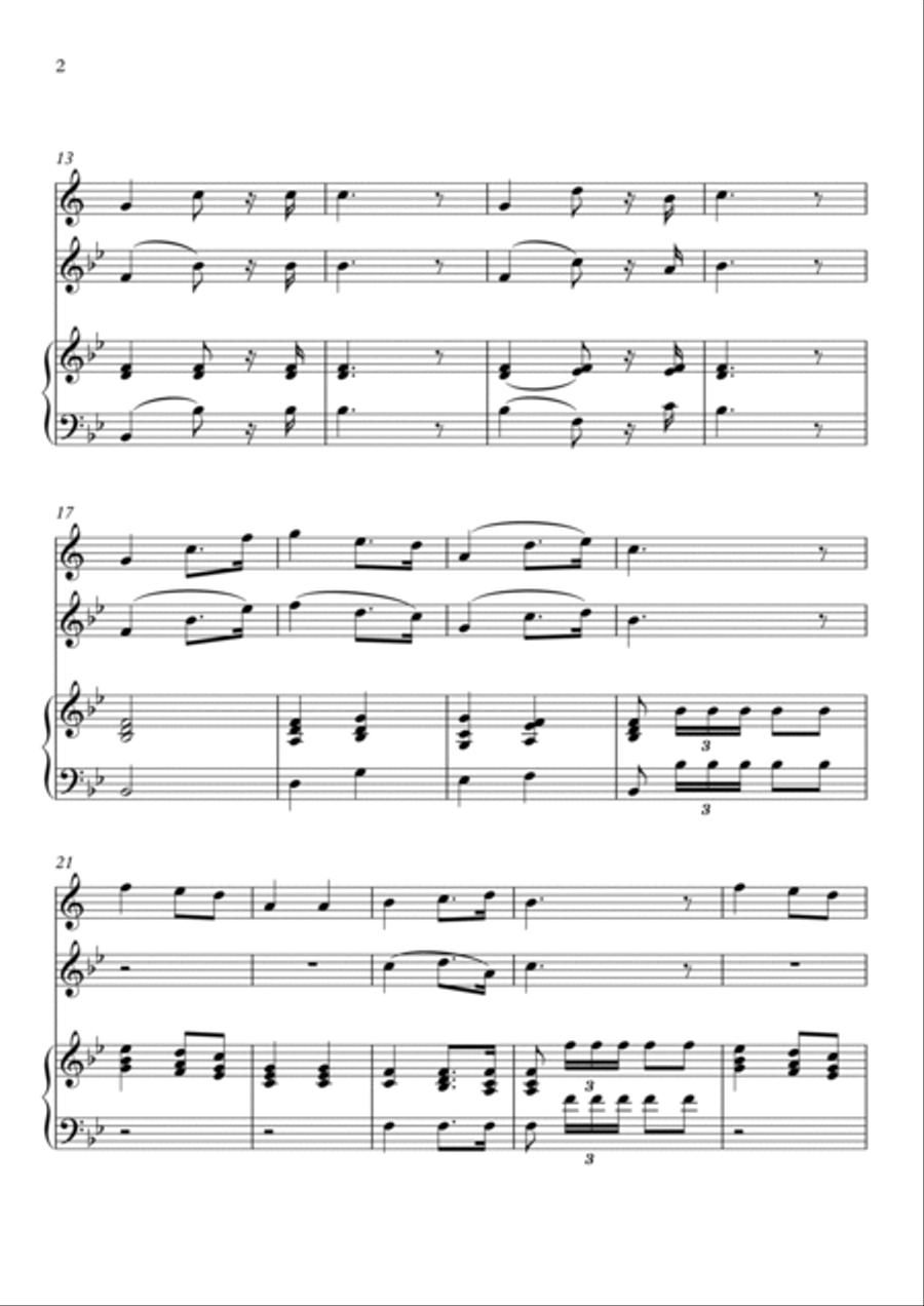 Wedding March - Bridal March from Lohengrin (Opera Richard Wager) - for trumpet, violin and piano. Trumpet scores gallery preview page 3