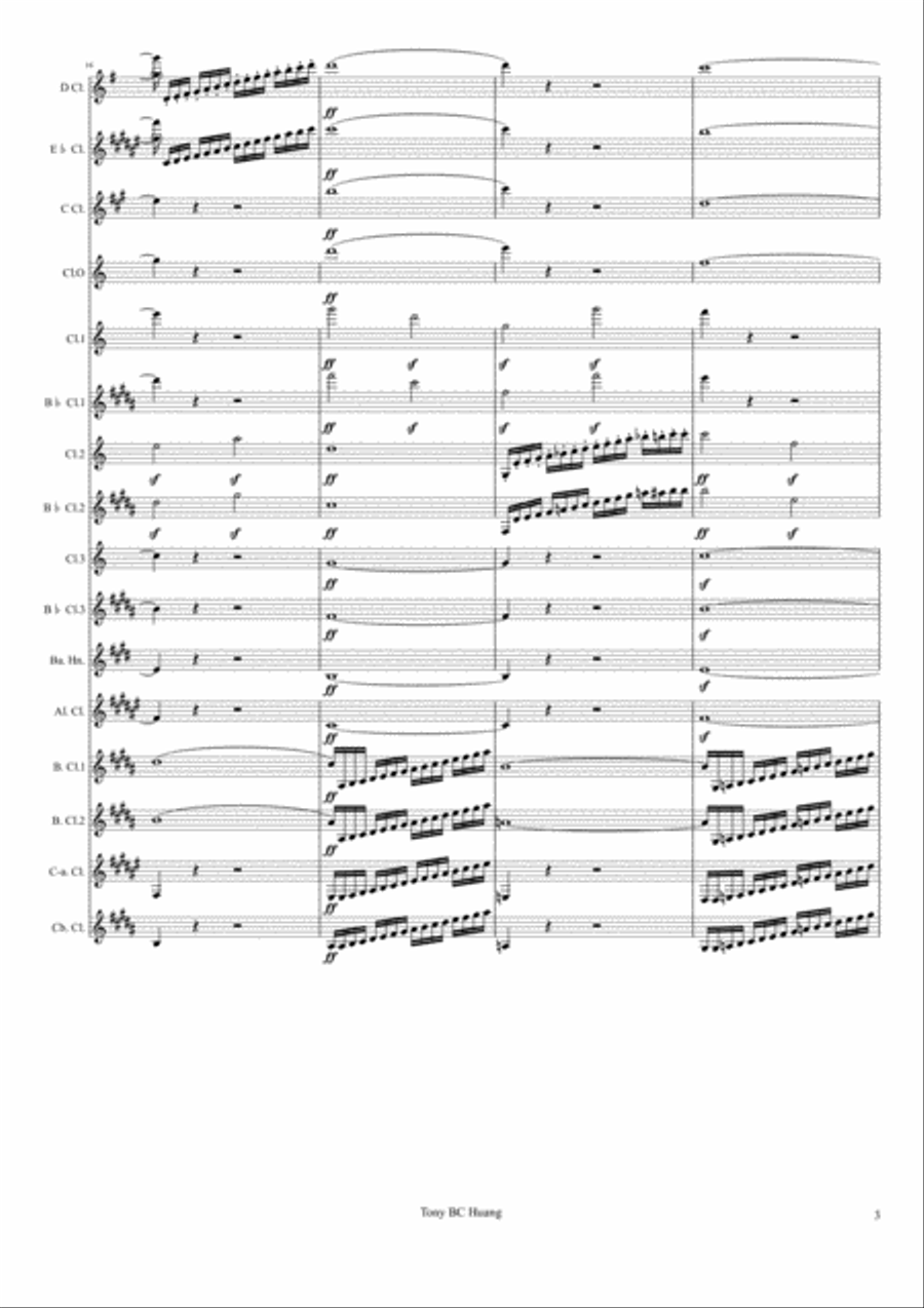 Beethoven Symphony No.7 for Clarinet Choir Clarinet Choir scores gallery preview page 3