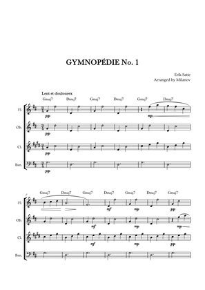Gymnopédie no 1 | Woodwind Quartet | Original Key | Chords | Easy intermediate