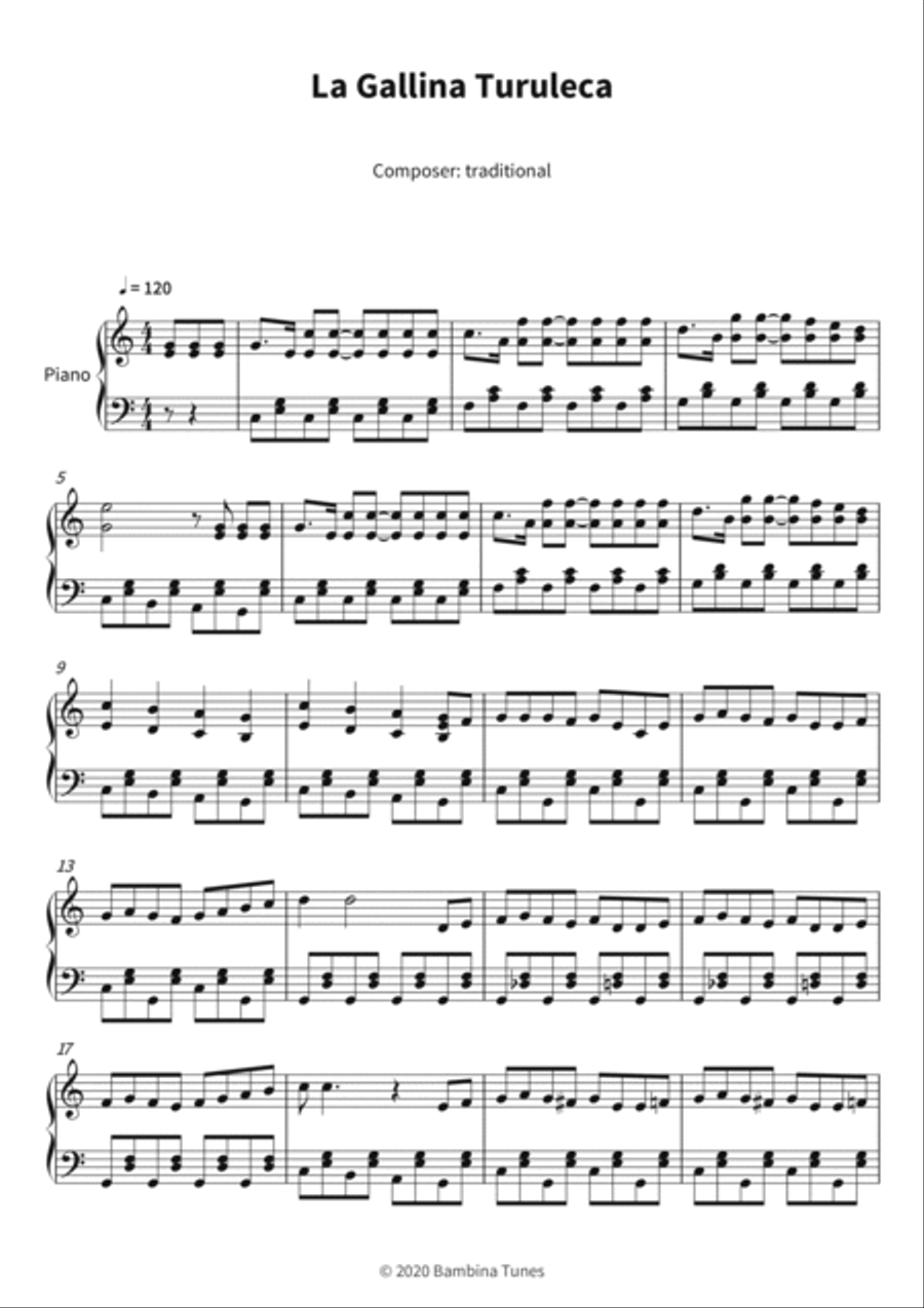 La Gallina Turuleca La Gallina Turuleca Piano scores gallery preview page 3
