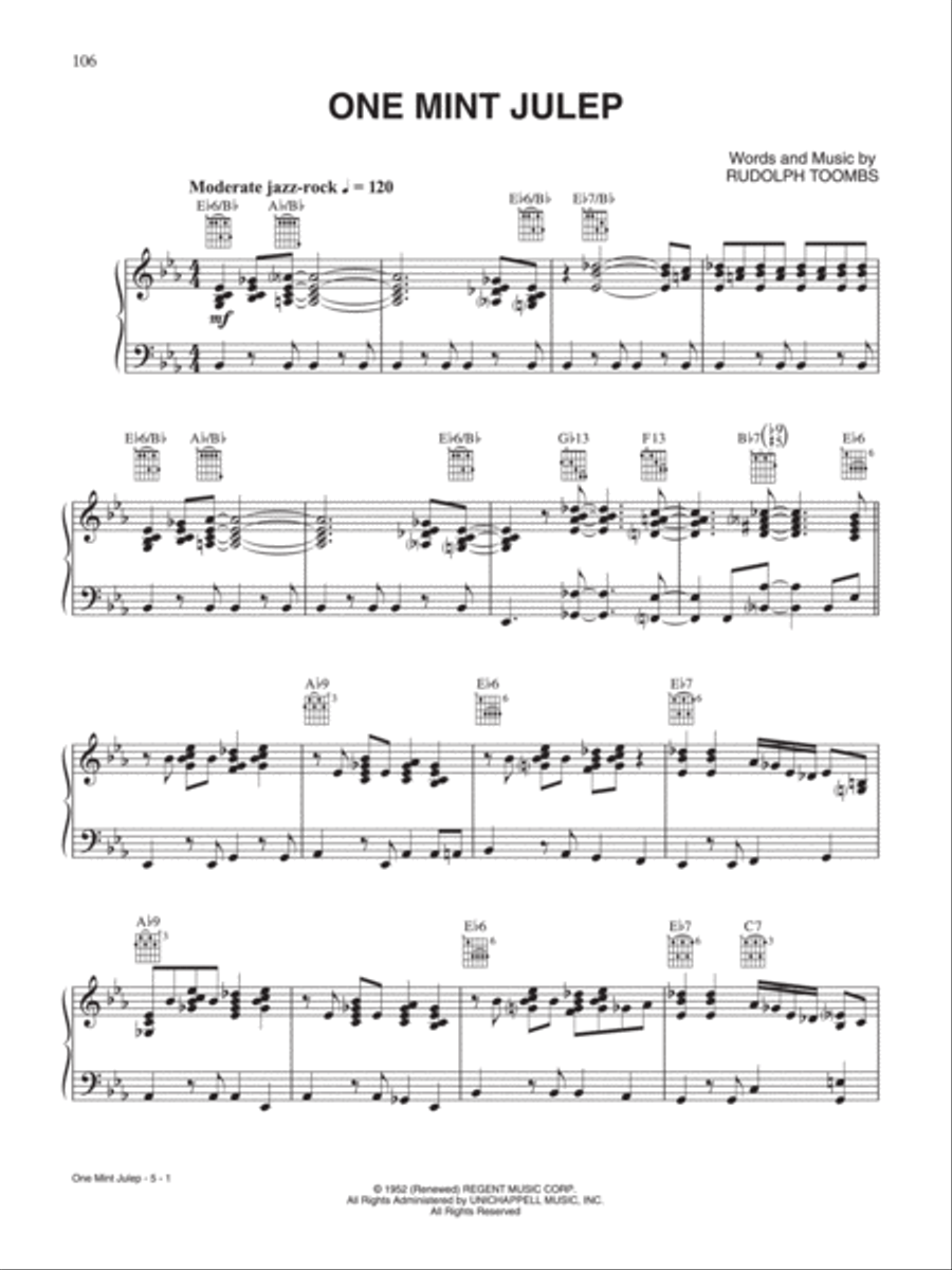 One Mine Julep Piano, Vocal, Guitar scores gallery preview page 1
