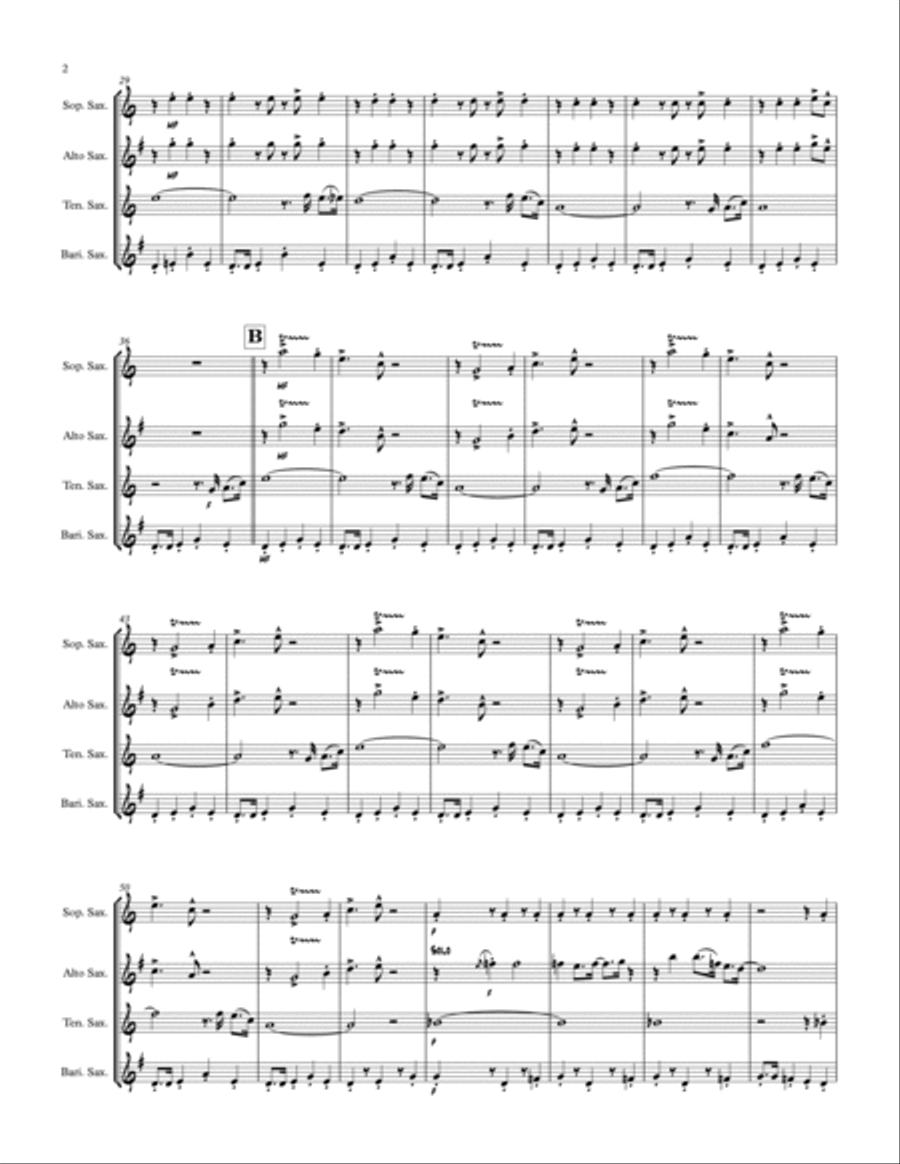 Jitterbug Jump: Saxophone Quartet Saxophone Quartet scores gallery preview page 2