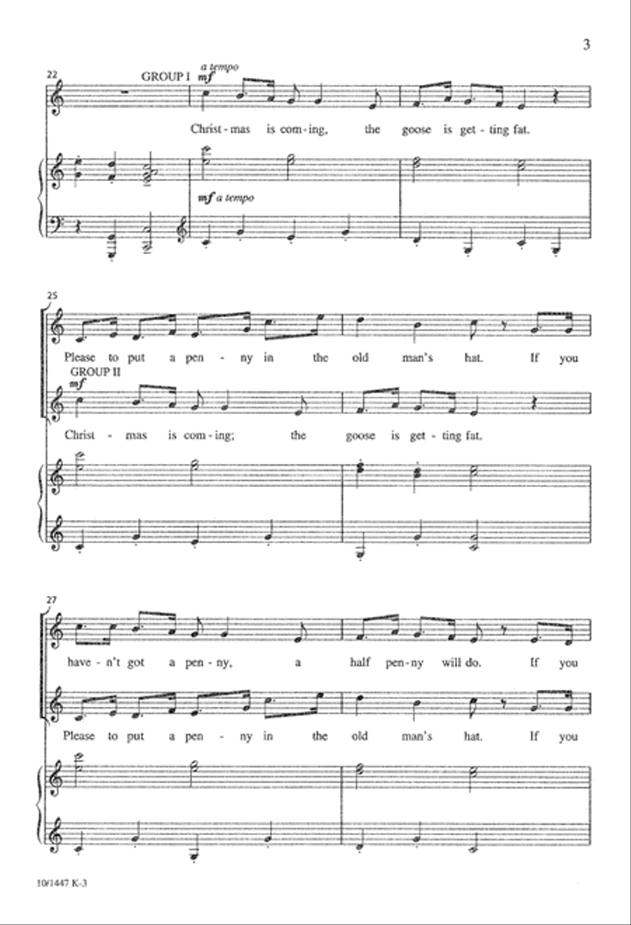 Christmas Is Coming Unison Choir scores gallery preview page 3