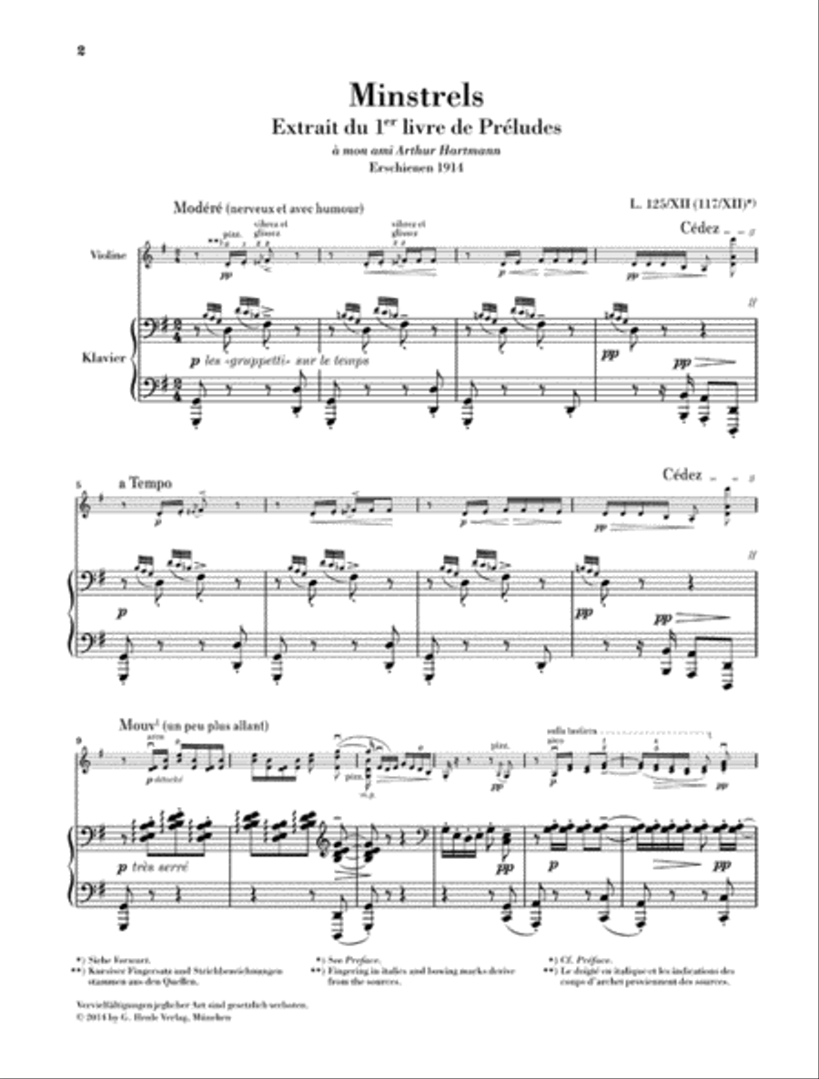 Minstrels from Préludes I Violin Solo scores gallery preview page 2
