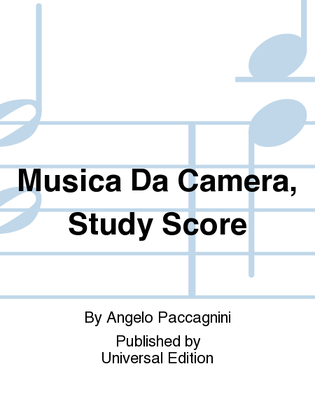 Book cover for Musica Da Camera, Study Score