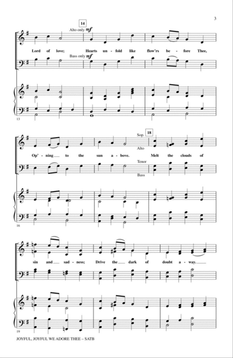 Joyful, Joyful, We Adore Thee 4-Part scores gallery preview page 2