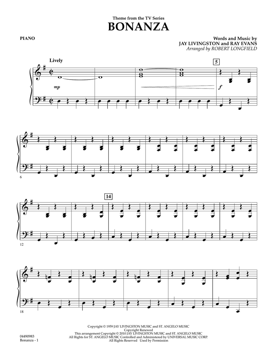 Bonanza - Piano Orchestra scores gallery preview page 1