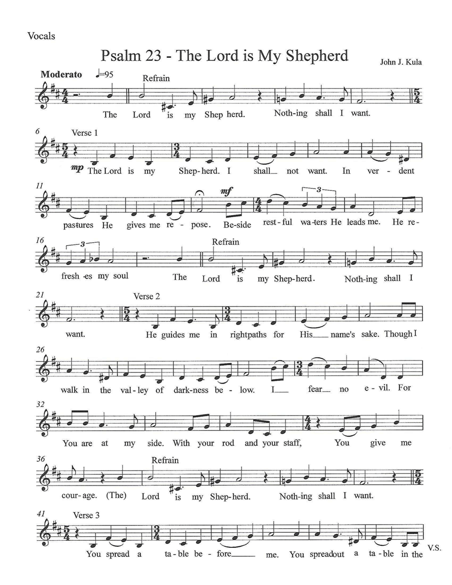 Psalm 23 - The Lord Is My Shepherd Piano, Vocal scores gallery preview page 1