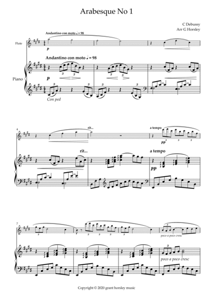 Arabesque No 1 Debussy- Flute and Piano- Intermediate image number null