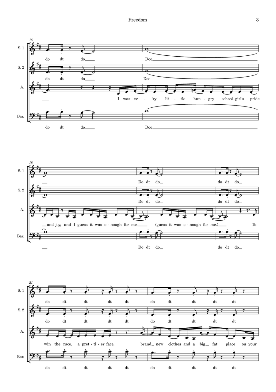 Freedom (arr. Hazel Hannam) Choir scores gallery preview page 3