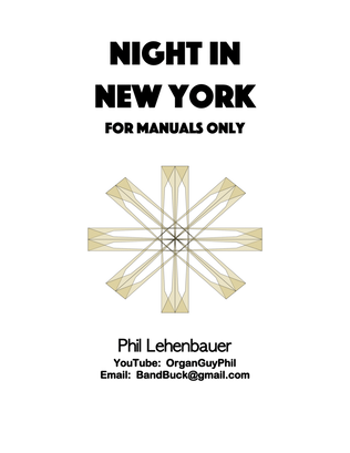 Book cover for Night in New York (for manuals), organ work by Phil Lehenbauer