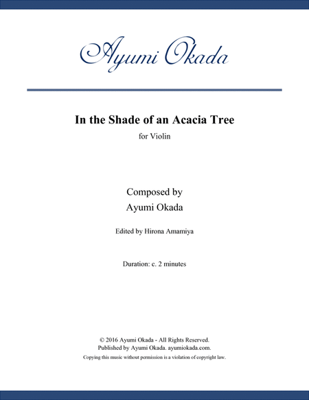 In the Shade of an Acacia Tree for Violin