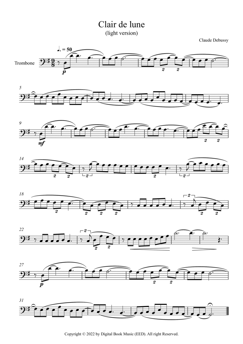 Clair de lune - Claude Debussy (Trombone)
