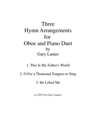 Book cover for THREE HYMN ARRANGEMENTS for OBOE and PIANO (Duet – Oboe/Piano with Oboe Part)