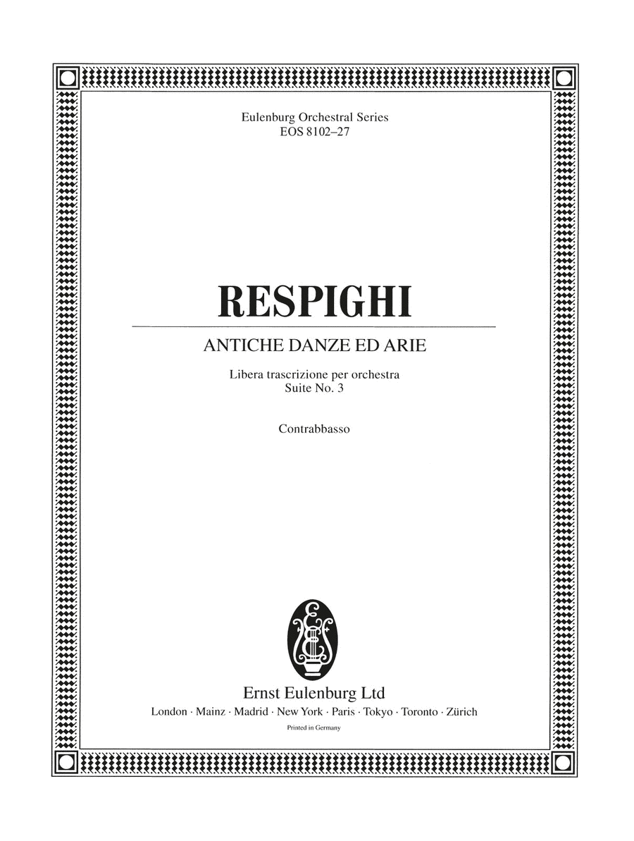 Antiche Danze ed Arie Double Bass scores gallery preview page 1