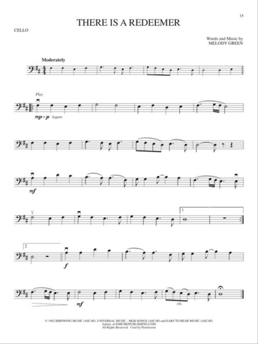 Worship Favorites Cello scores gallery preview page 6