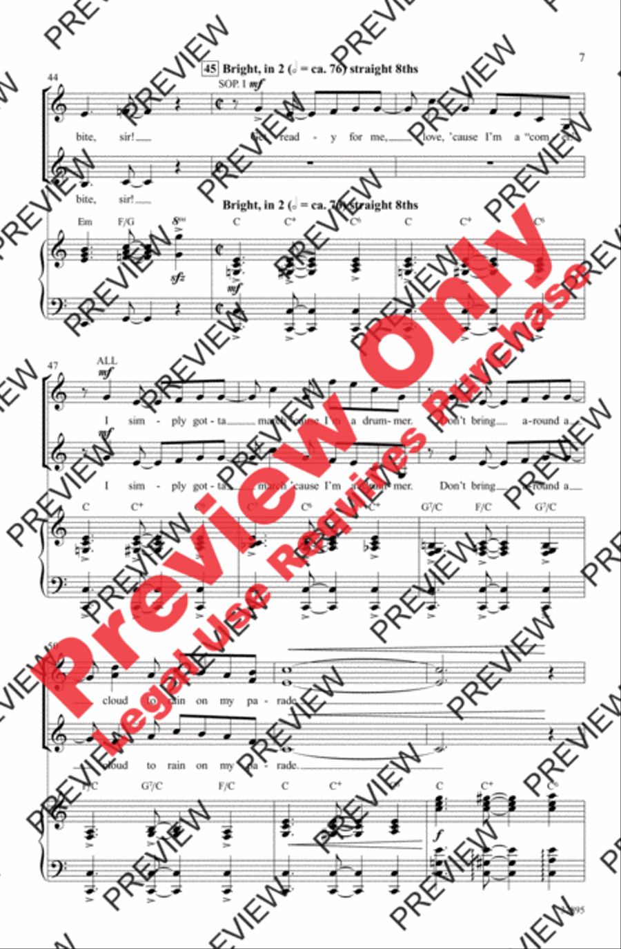 Don't Rain on My Parade Women's Choir scores gallery preview page 7