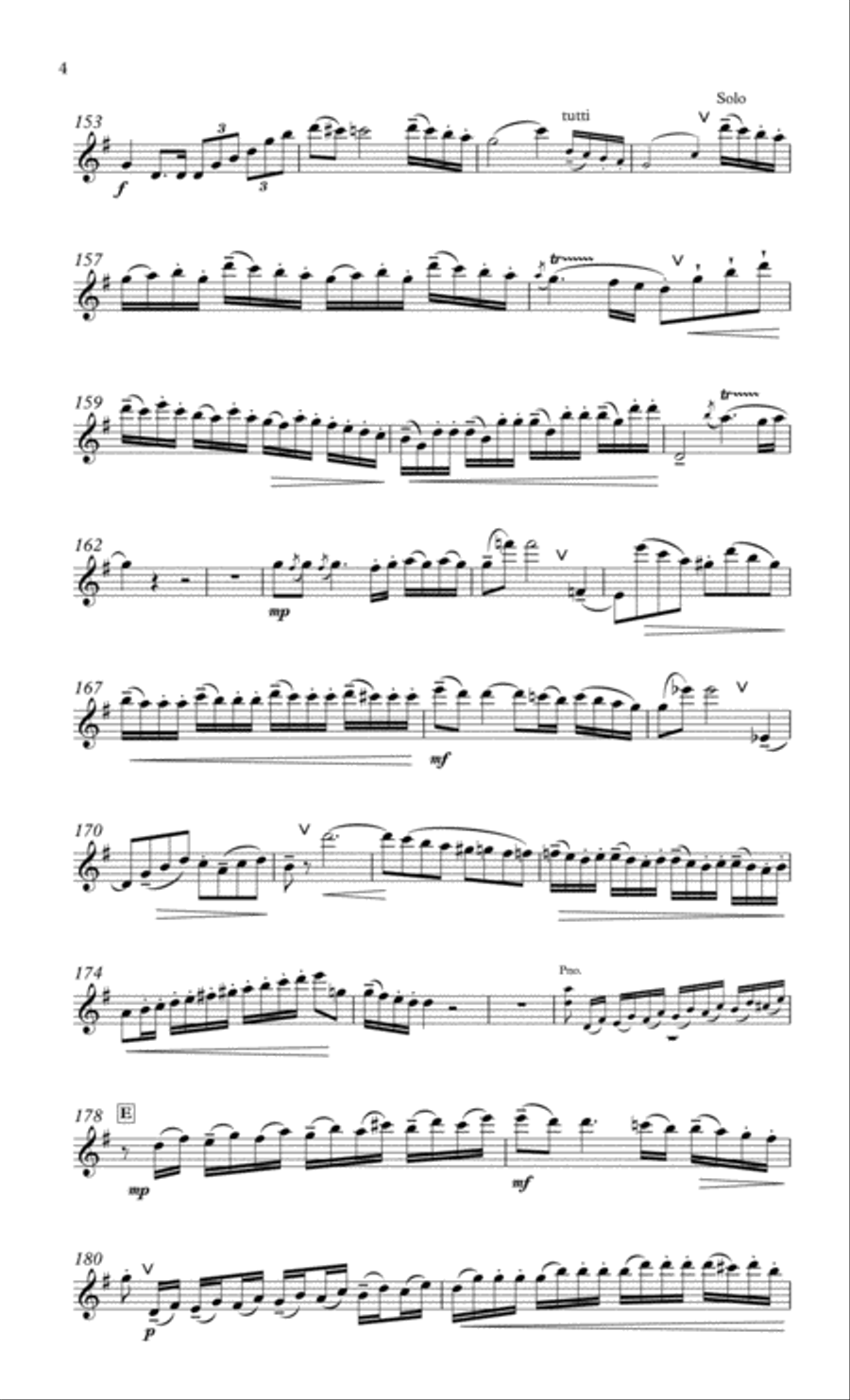 Mozart Concerto 1 in G for flute & piano Flute Solo scores gallery preview page 5