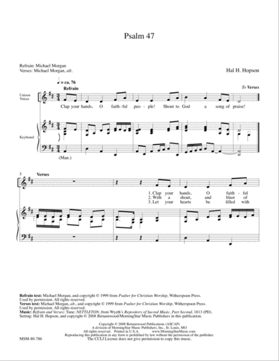Psalm 47 4-Part scores gallery preview page 1
