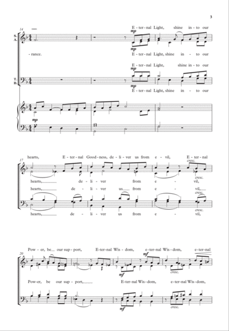 Eternal Light, shine into our hearts 4-Part scores gallery preview page 3