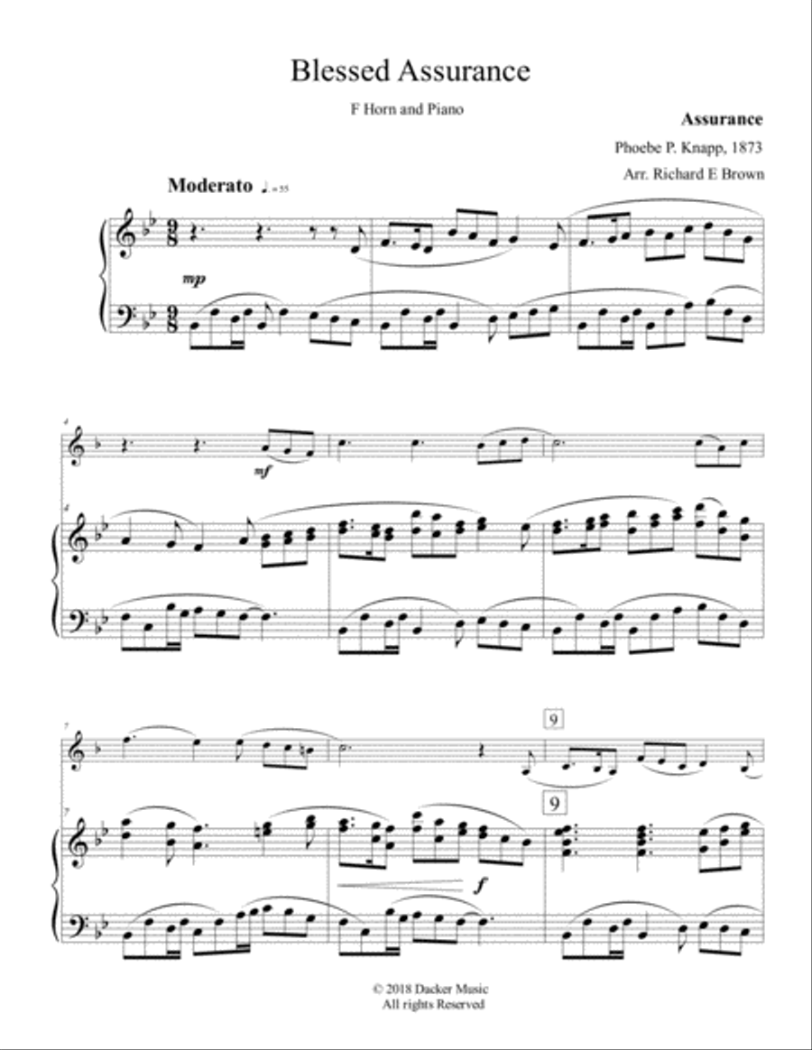 Blessed Assurance Horn scores gallery preview page 3