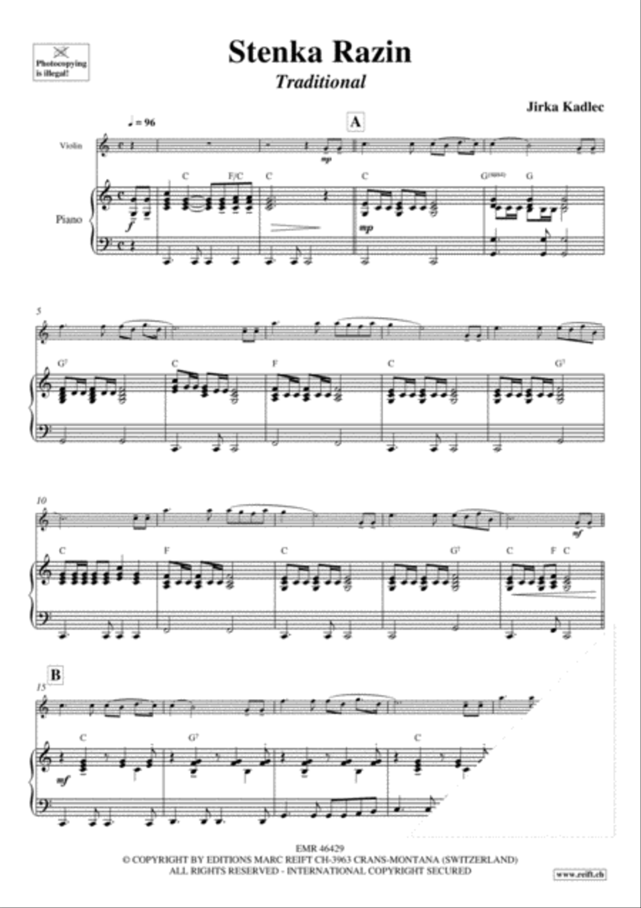 Stenka Razin Violin Solo scores gallery preview page 3