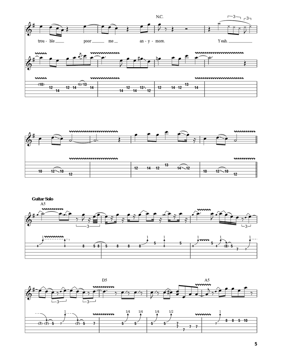 Trouble No More (Someday Baby) Acoustic Guitar scores gallery preview page 5