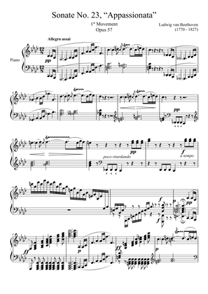 Sonate No. 23, "Appassionata" 1st Movement Opus 57