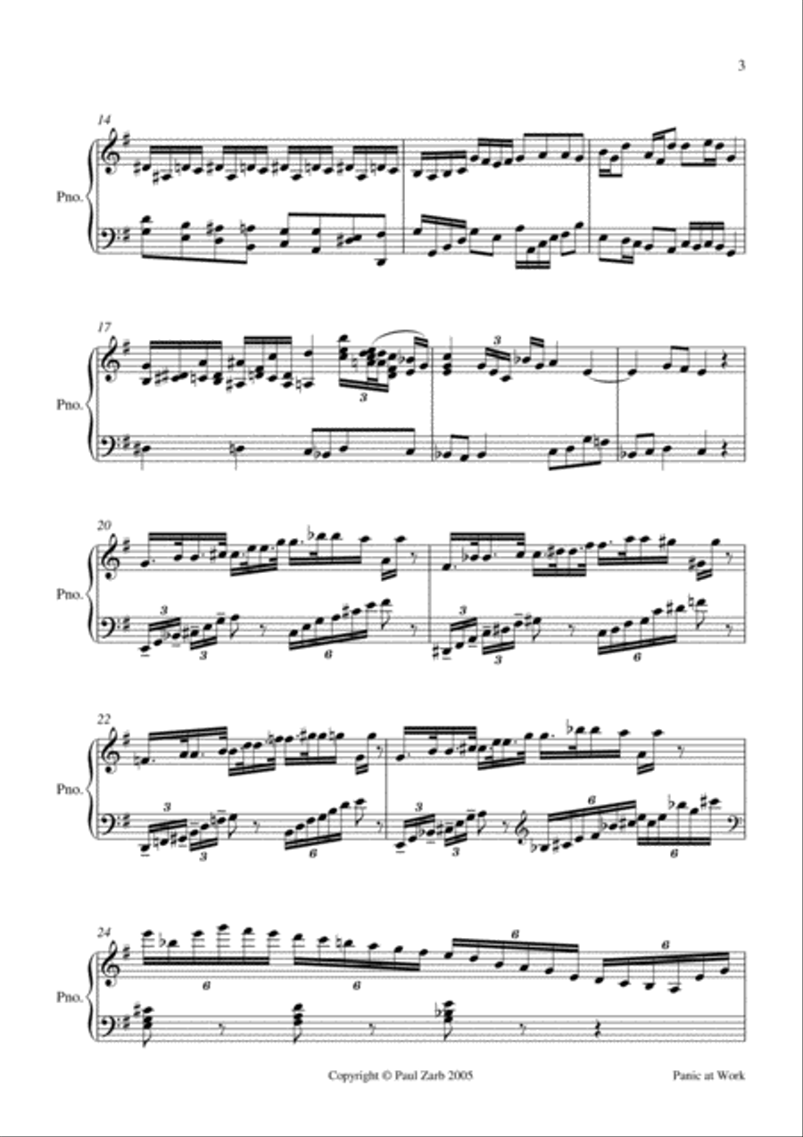Panic at Work Panic at Work Piano Solo scores gallery preview page 3