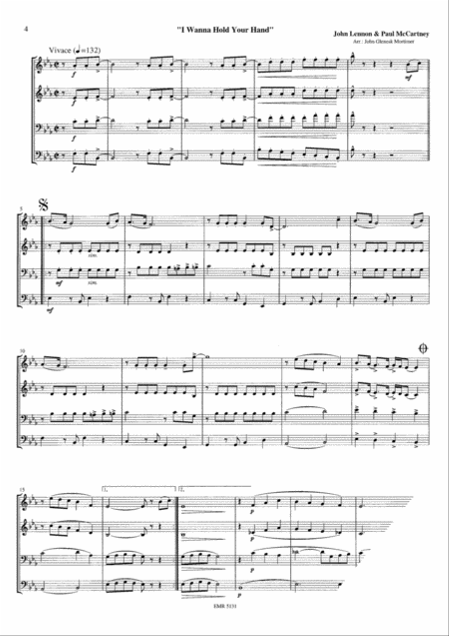 The Beatles Volume 1 The Beatles Volume 1 Brass Quartet scores gallery preview page 9