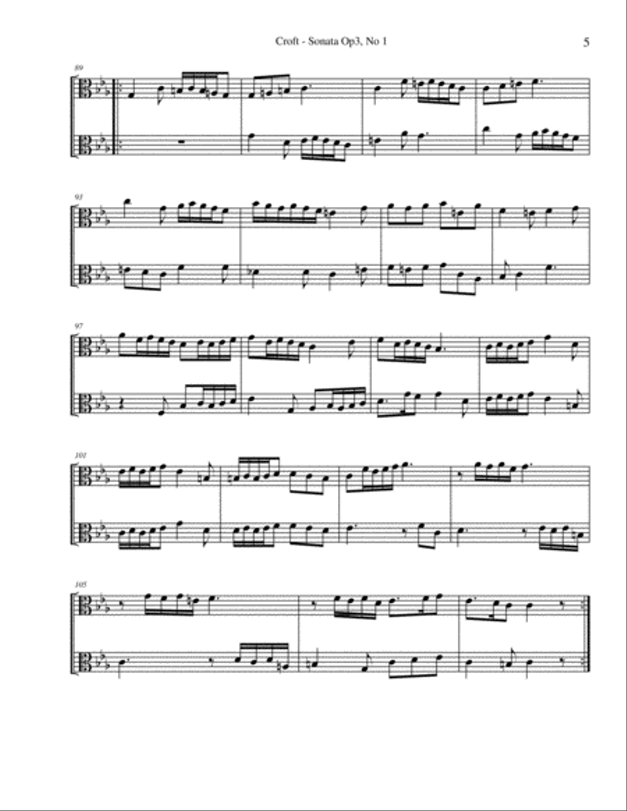 6 Sonata Duets for 2 Violas - vol. 1 - Willam Croft (arr. K. L. Knott) String Duet scores gallery preview page 6