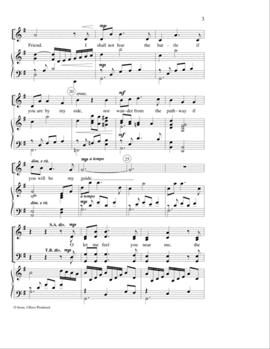 O Jesus, I Have Promised 4-Part scores gallery preview page 3