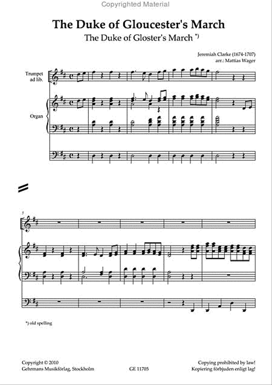 The Duke of Gloucester's March Trumpet scores gallery preview page 2