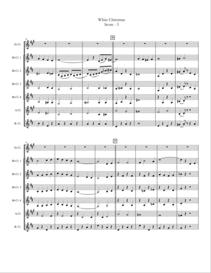 White Christmas Clarinet Choir scores gallery preview page 3