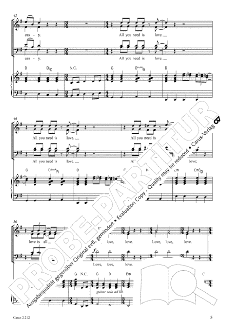 Love songs. Choral collection with CD 4-Part scores gallery preview page 10