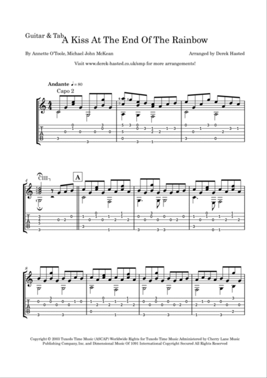A Kiss At The End Of The Rainbow Flute scores gallery preview page 6
